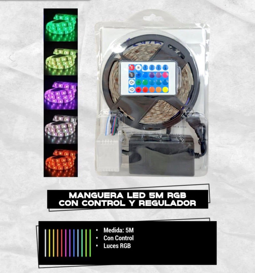 Manguera Tira Luz LED RGB 5 Metros Control Remoto Decoración