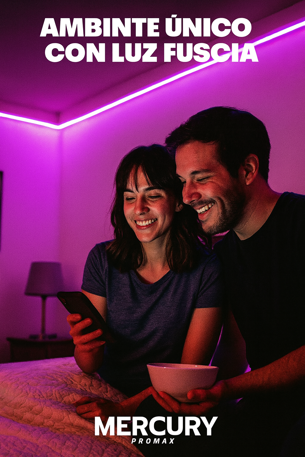 Cinta LED Neonflex Ultradelgada Luz Fucsia Mercury Ideal para Decoración