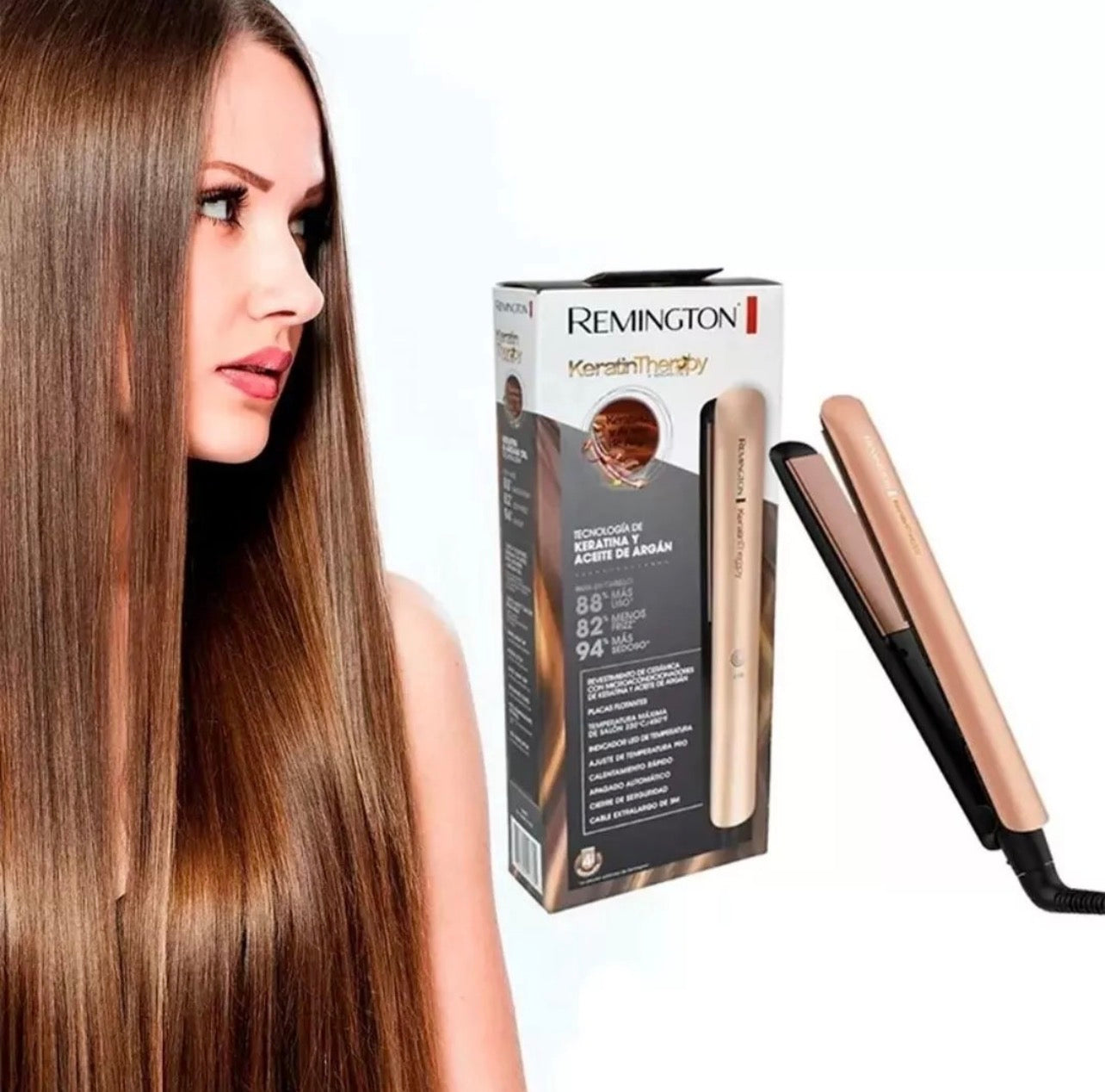 Plancha Remington Keratin Therapy Pro - Keratina y Aceite de Argán Original