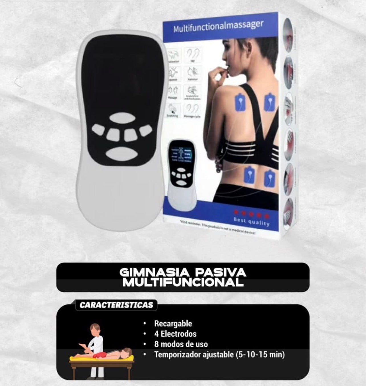 Masajeador Multifuncional "Gimnasia Pasiva" ST-1 Recargable | 8 Modos