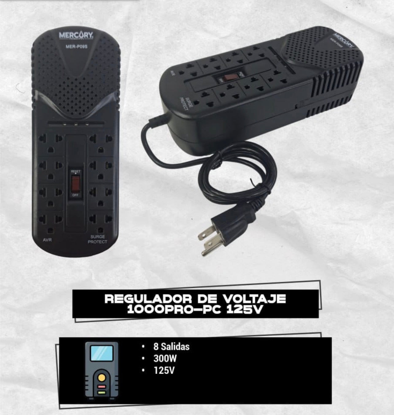 "Regulador de Voltaje 1000PRO-PC 125V"