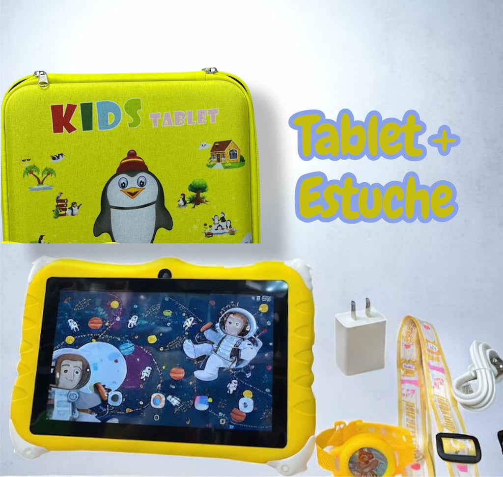 "Tablet Para Niños 7'' Android + Estuche Protector + Accesorios"