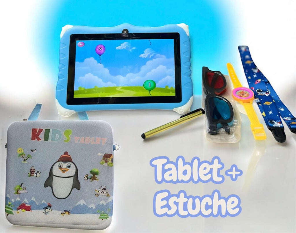 "Tablet Para Niños 7'' Android + Estuche Protector + Accesorios"