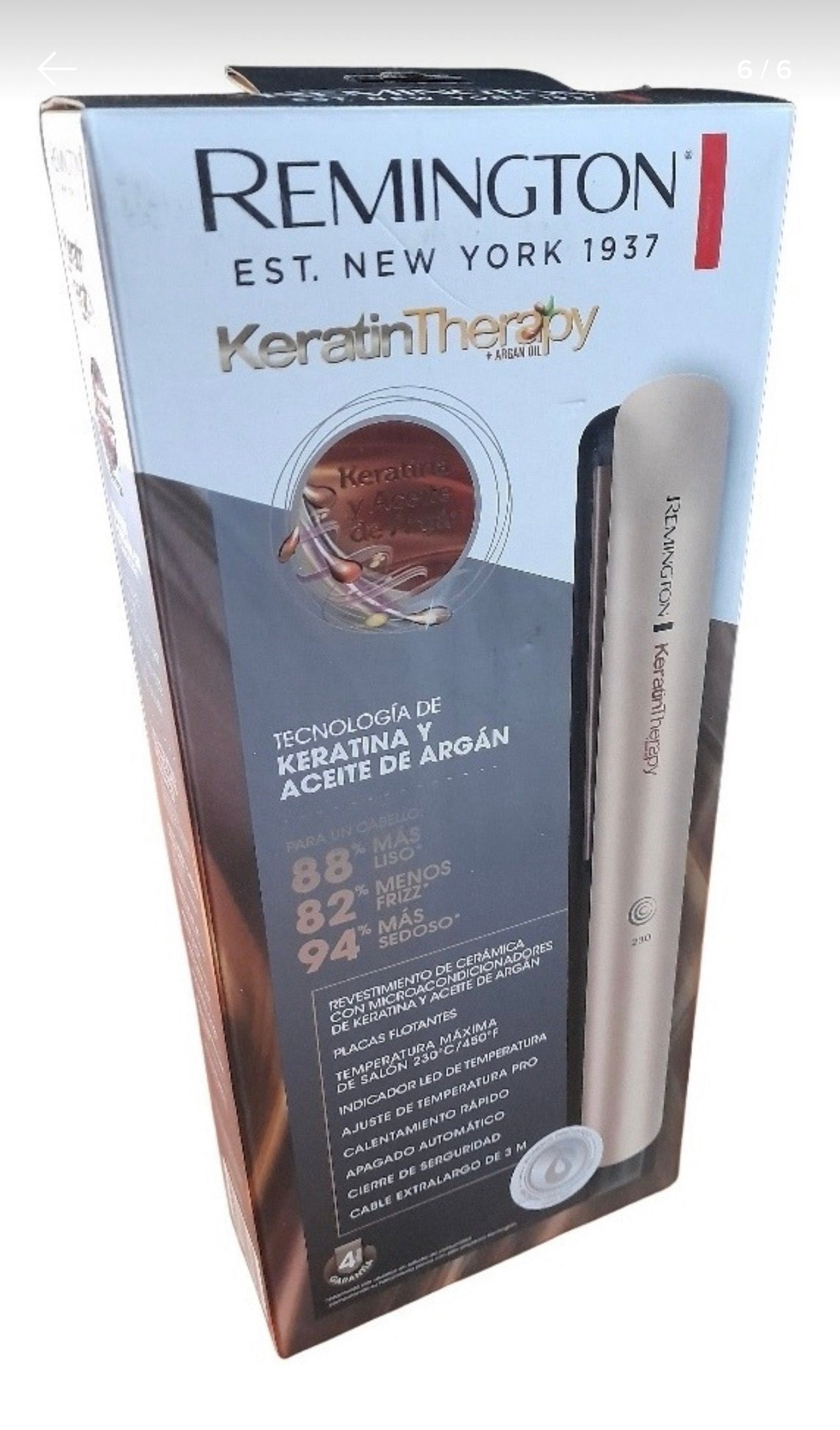 Plancha Remington Keratin Therapy Pro - Keratina y Aceite de Argán Original