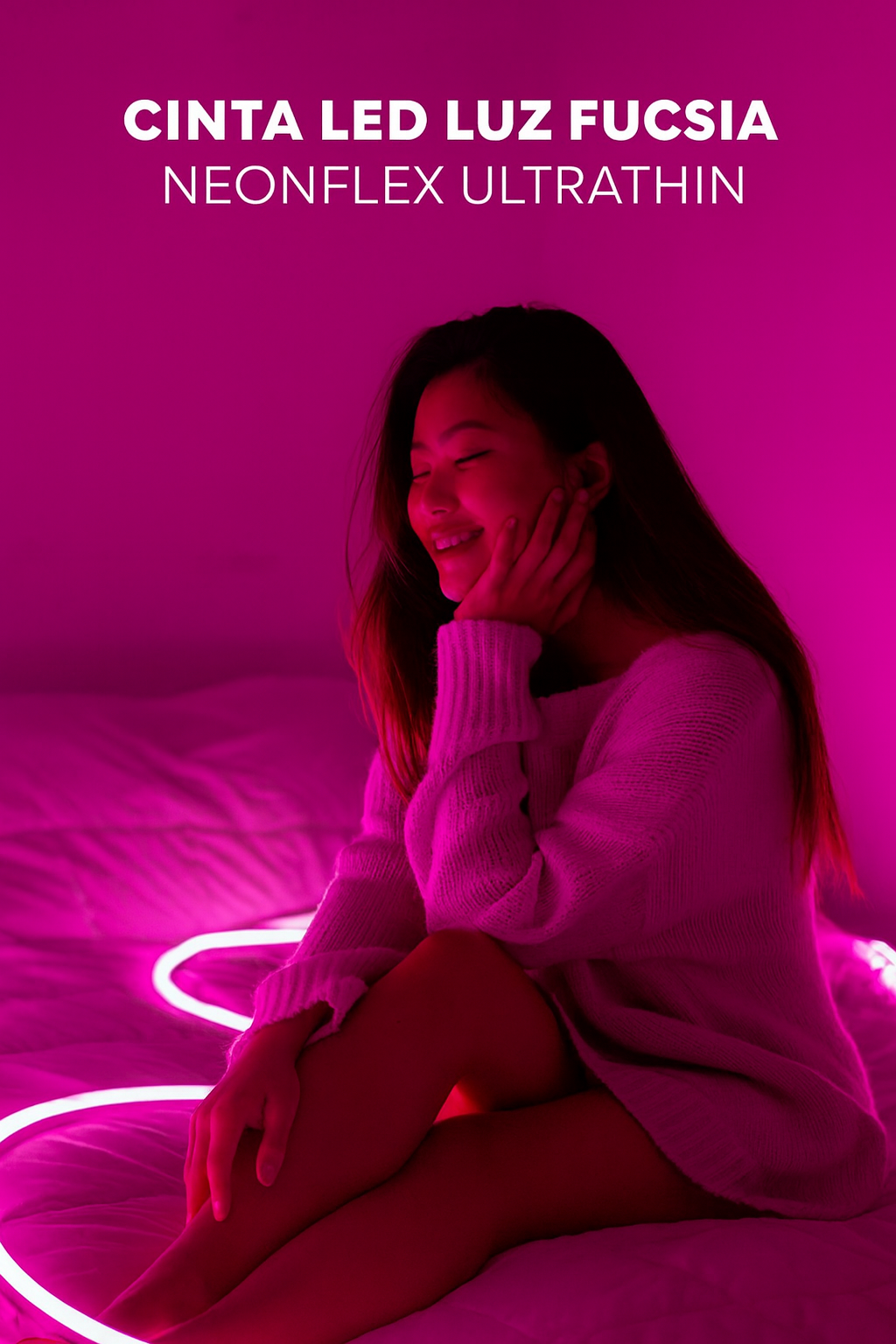 Cinta LED Neonflex Ultradelgada Luz Fucsia Mercury Ideal para Decoración