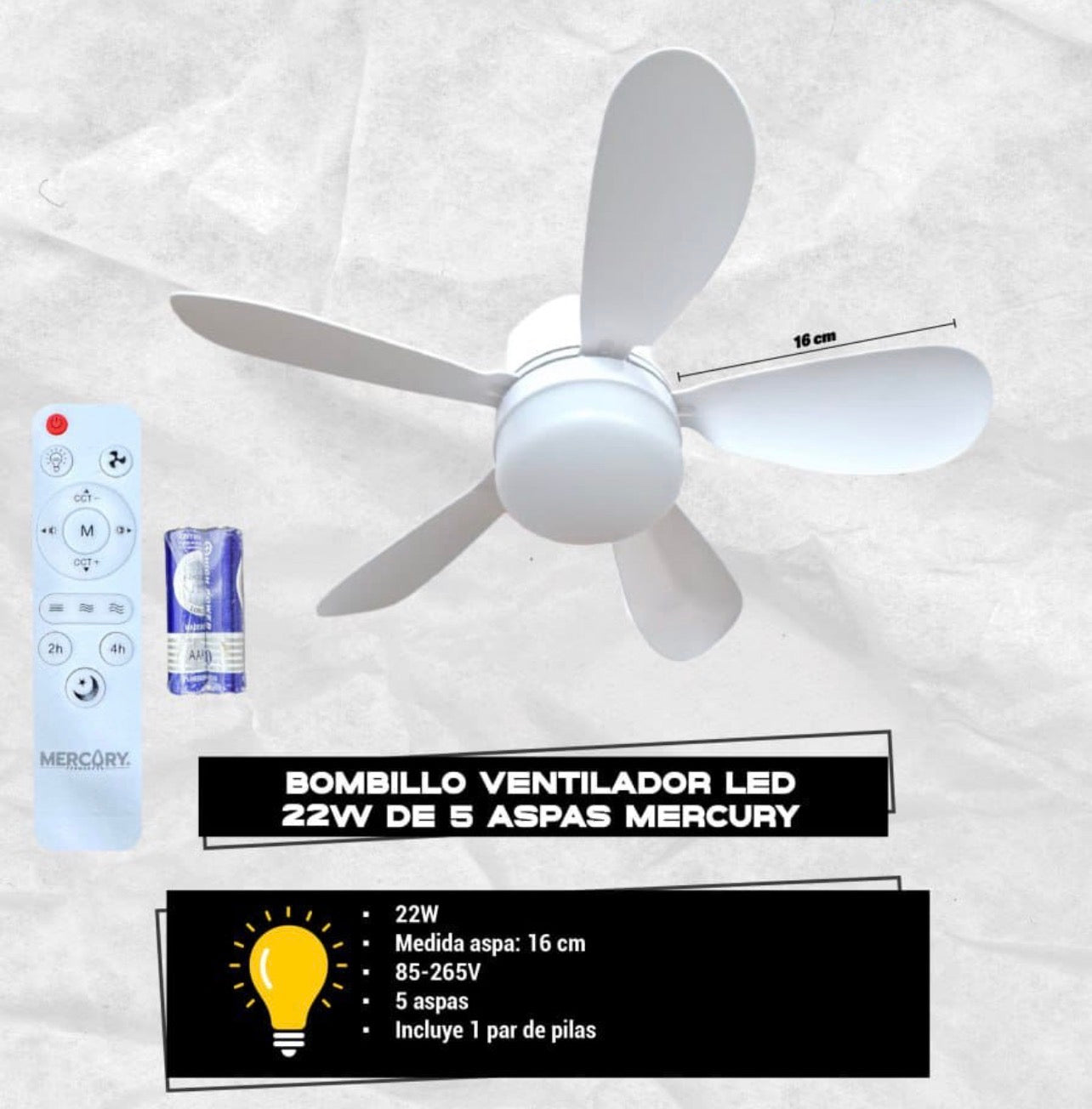 Bombillo Ventilador LED 2 en 1