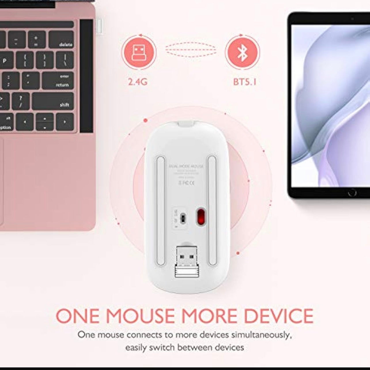 Mouse Portátil Ergonómico 1600 DPI con Luces LED