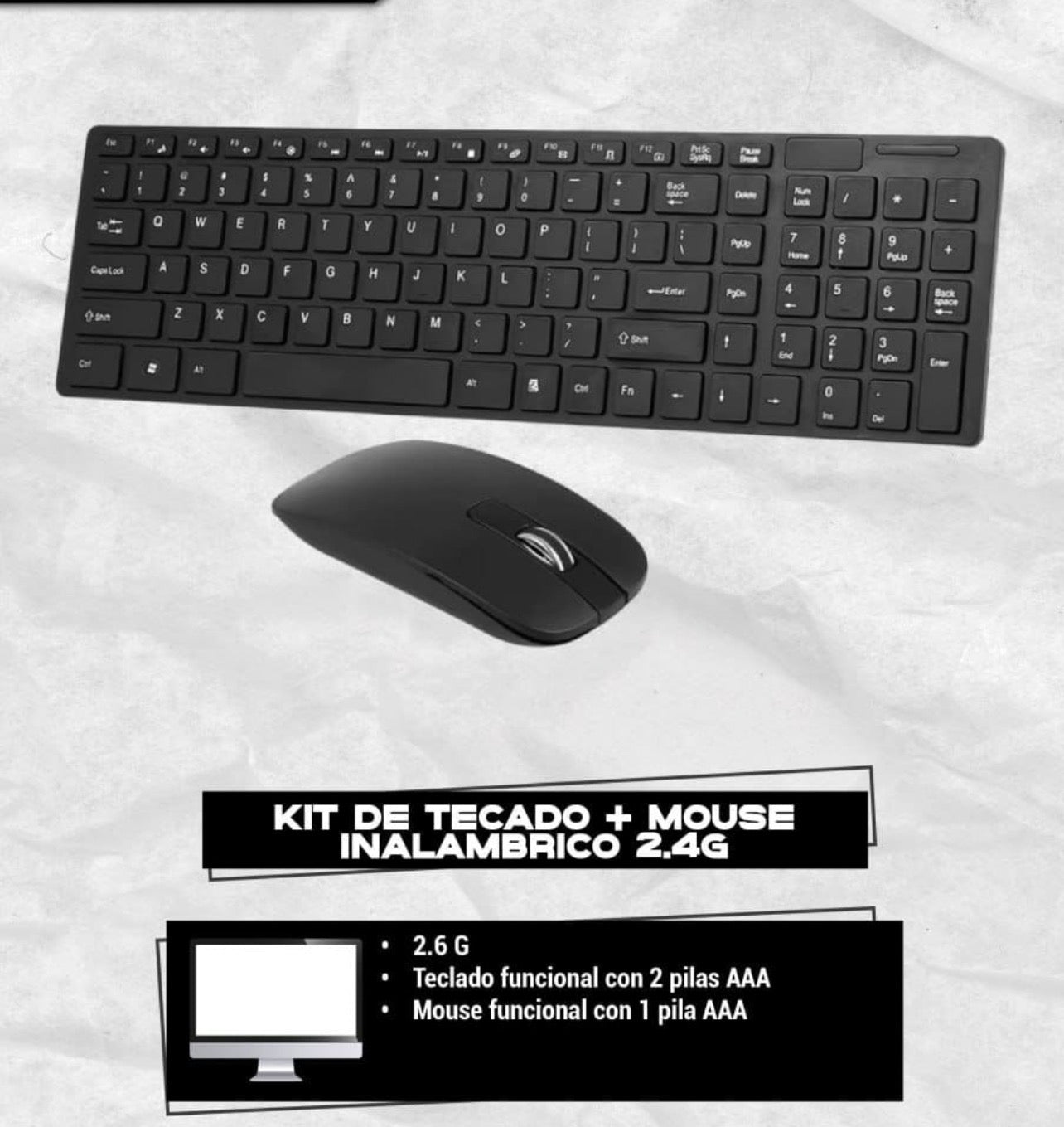 Kit Teclado y Mouse Inalámbrico K-06 2.4G Ultra Delgado Ergonómico