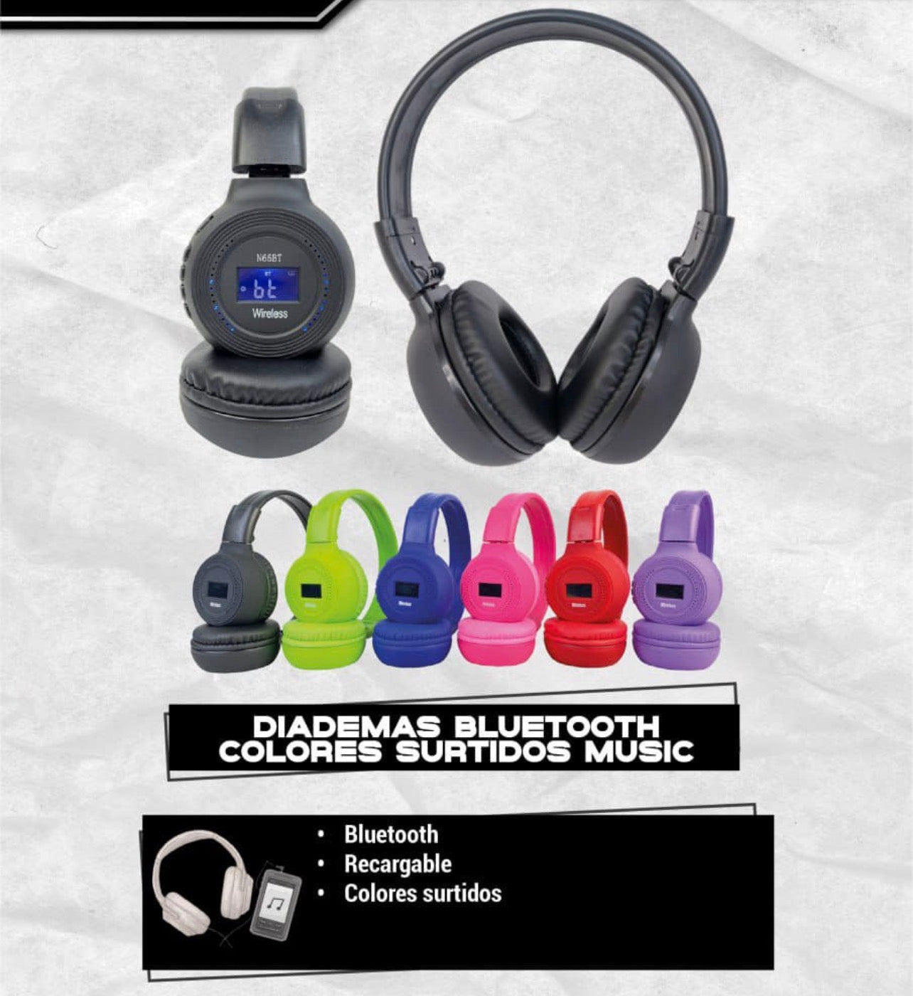 Audífonos Inalámbricos Bluetooth BS-N65BT