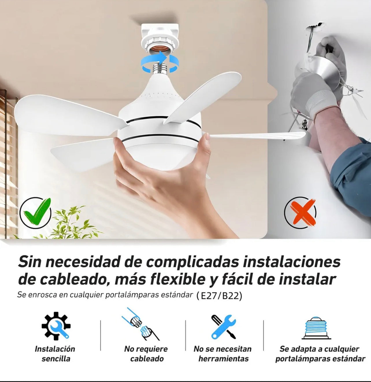 Bombillo Ventilador LED 2 en 1