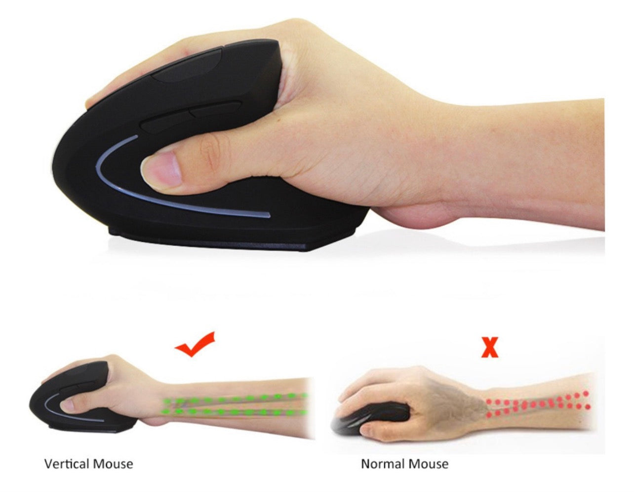 Mouse Ergonómico Vertical Inalámbrico Trust Verto Alivia Dolor Muñeca