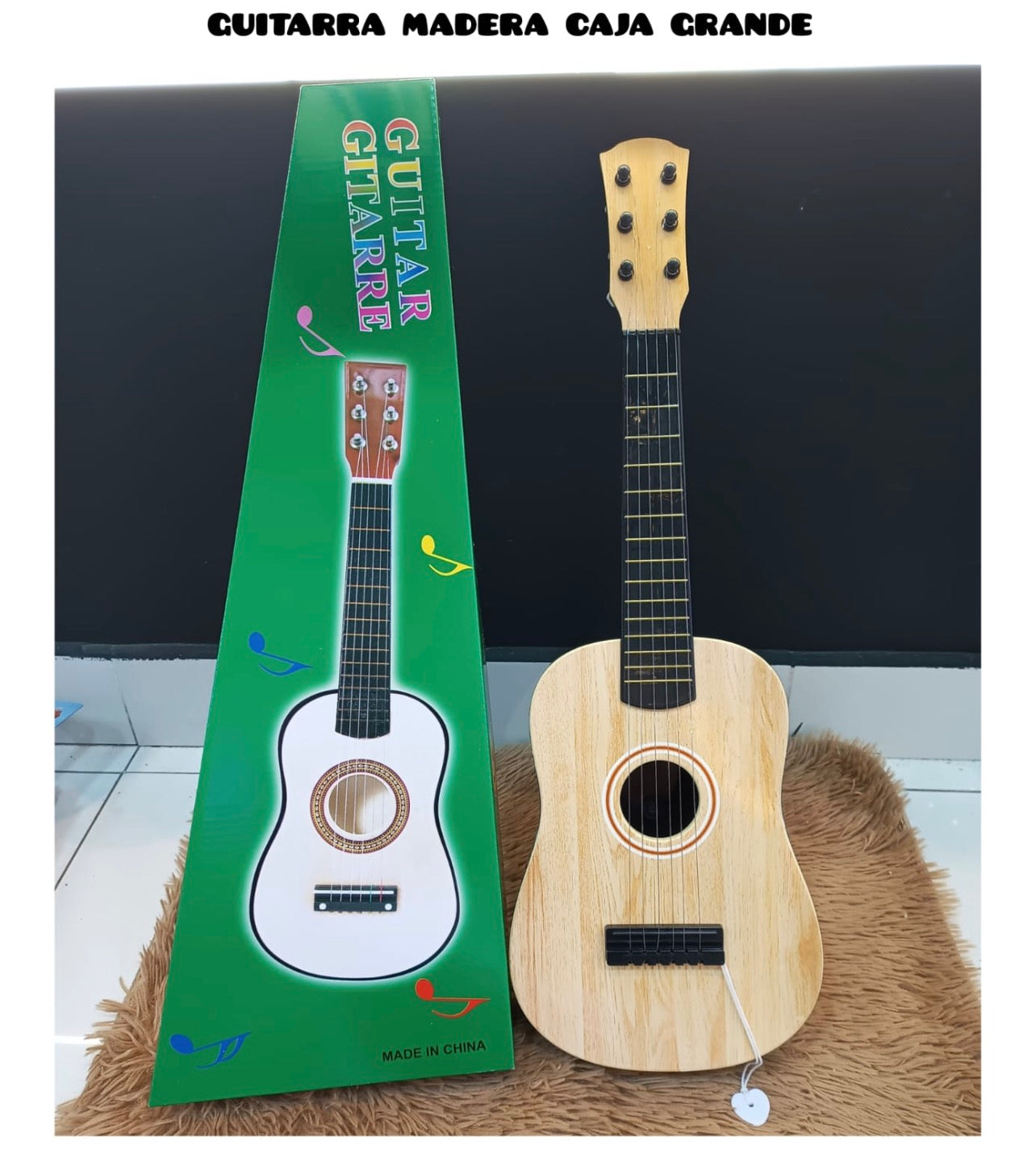 Guitarra Pequeña En Madera 6 Cuerdas Nylon Aprendizaje Infantil