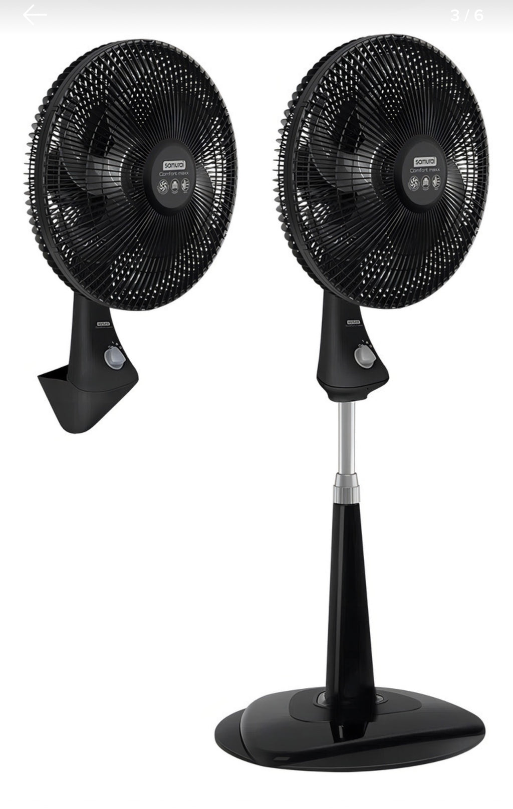 Ventilador Samurai Comfort Maxx Plus 18” 2 en 1 Pedestal y Pared | Potente y Silencioso