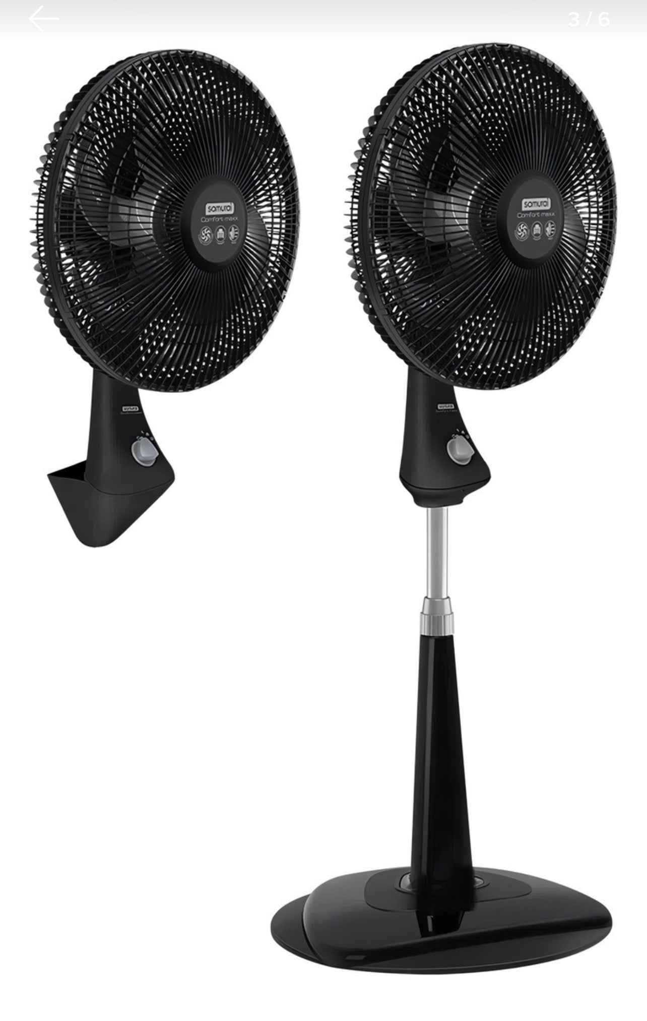Ventilador Samurai Comfort Maxx Plus 18” 2 en 1 Pedestal y Pared | Potente y Silencioso