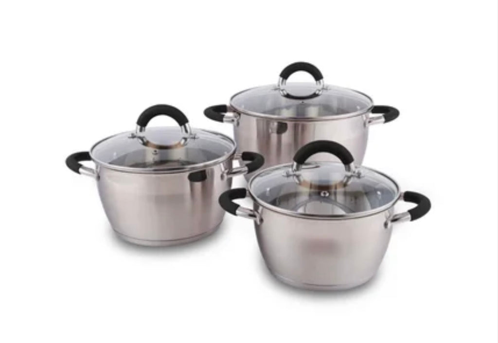 Set 3 Ollas en Acero Inoxidable Home Elements
