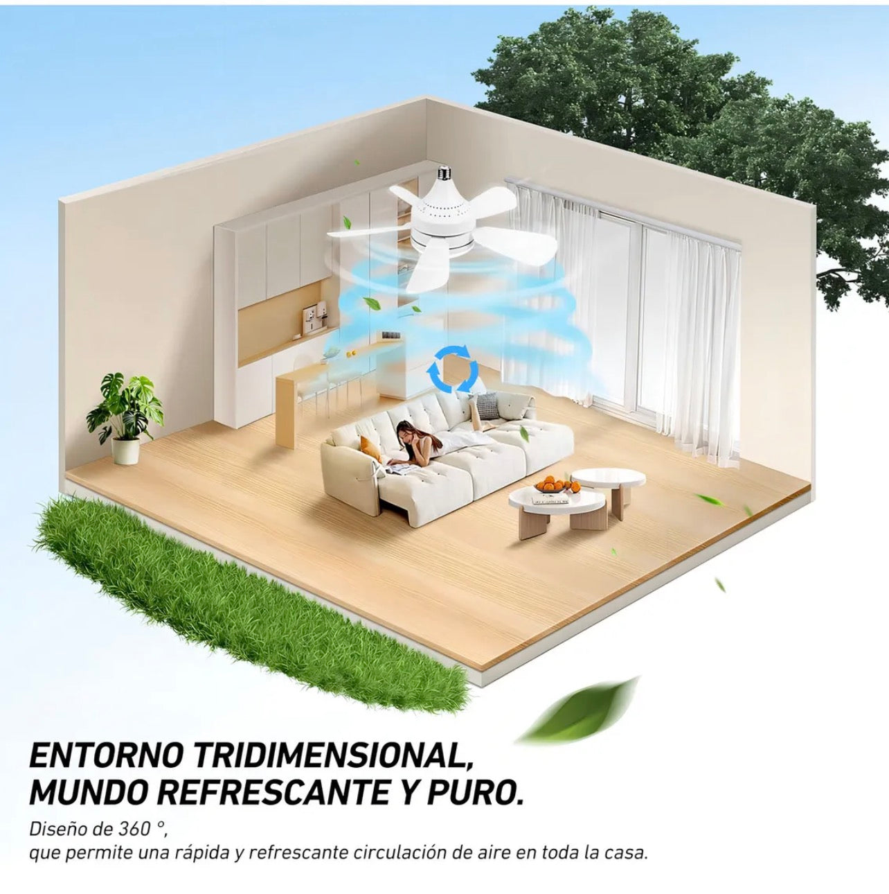 Bombillo Ventilador LED 2 en 1