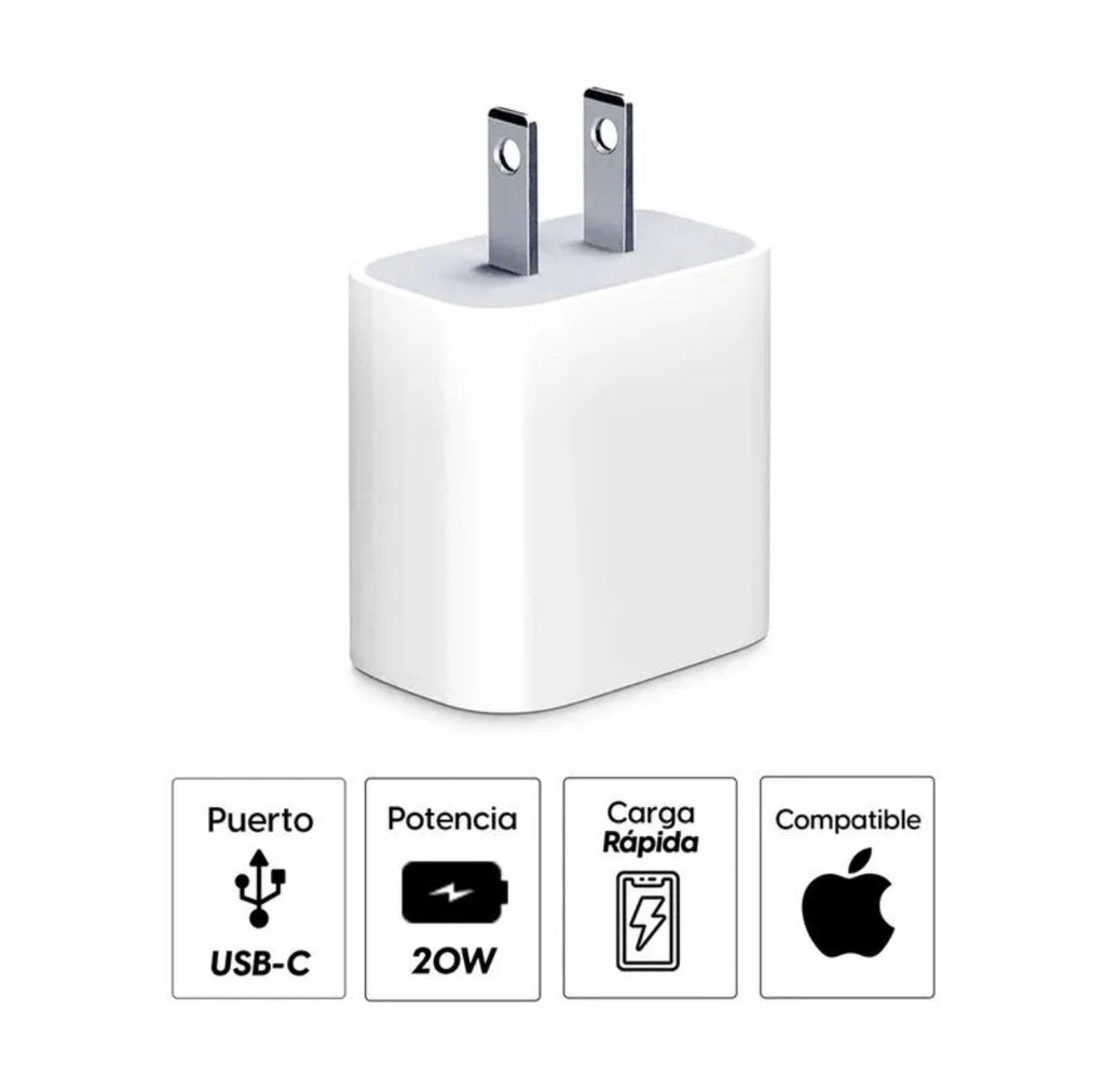 Cargador Original Apple 20W USB-C - Carga Rápida iPhone y iPad