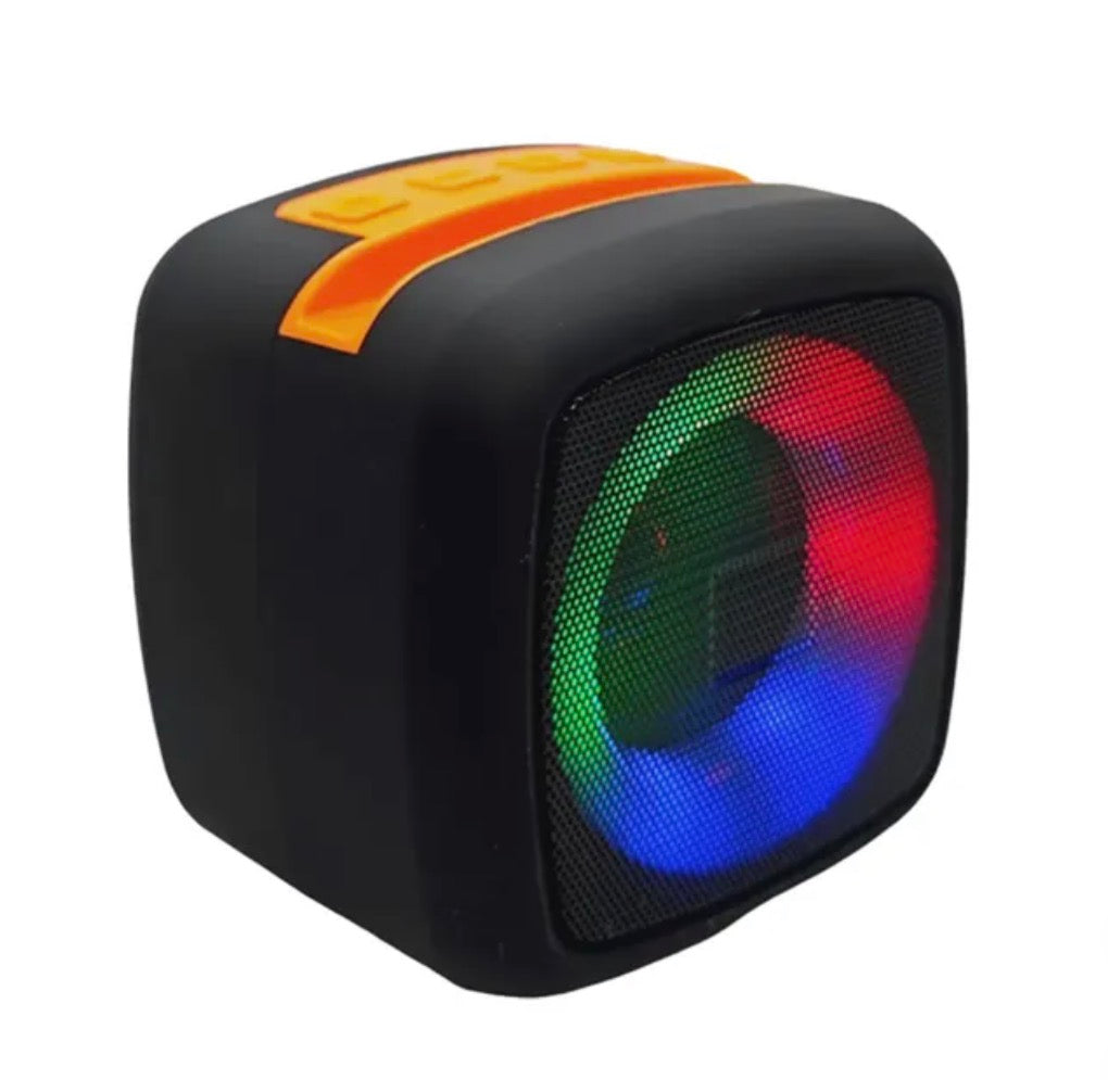 Parlante Bluetooth Portátil con Luces LED RGB y Correa de Transporte