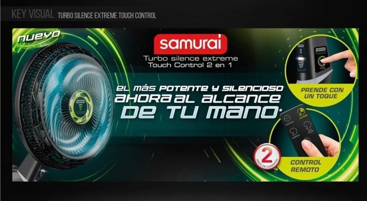 Ventilador Samurai Ultra Silence Force 2 en 1 Control Remoto
