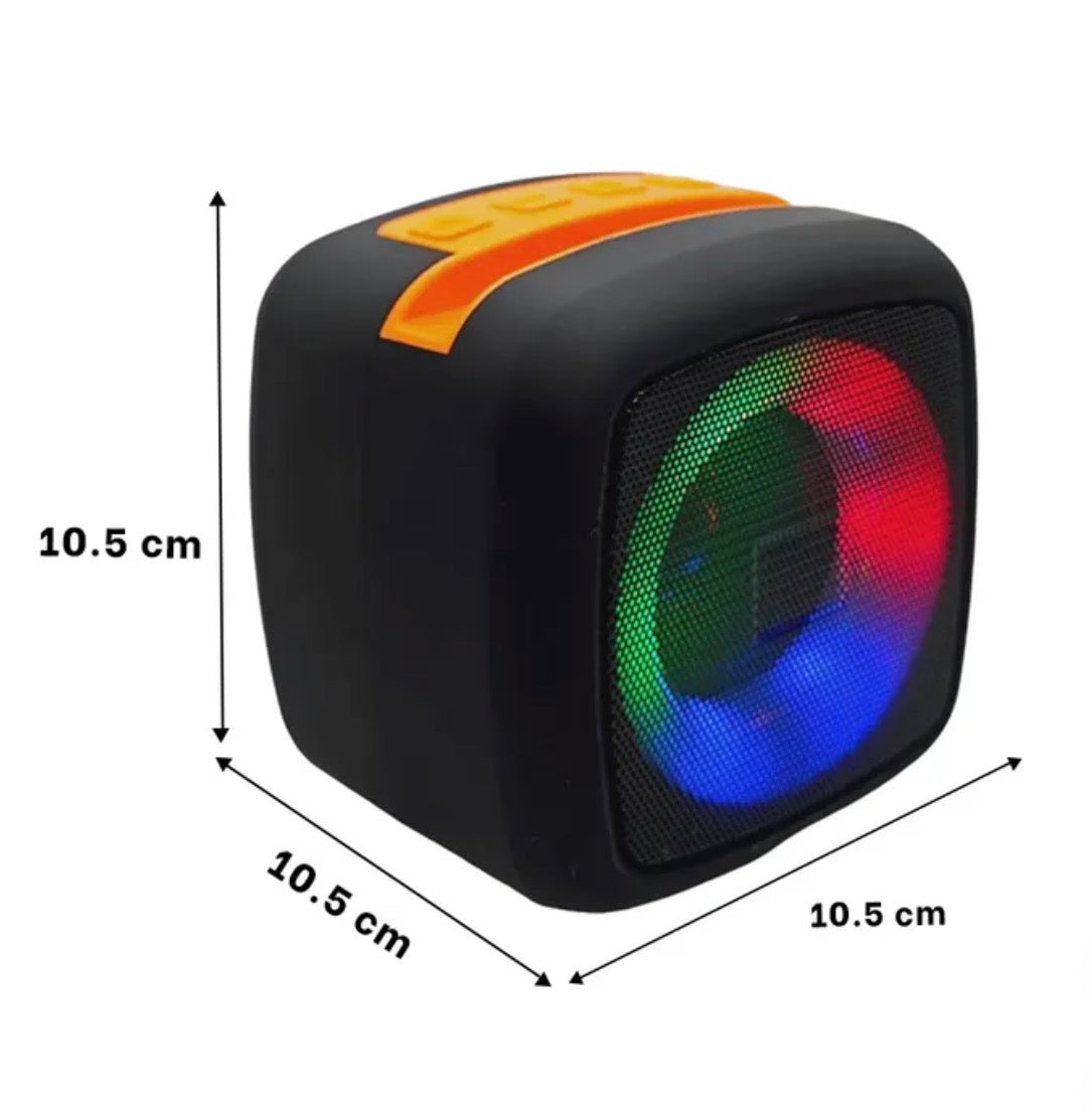 Parlante Bluetooth Portátil con Luces LED RGB y Correa de Transporte
