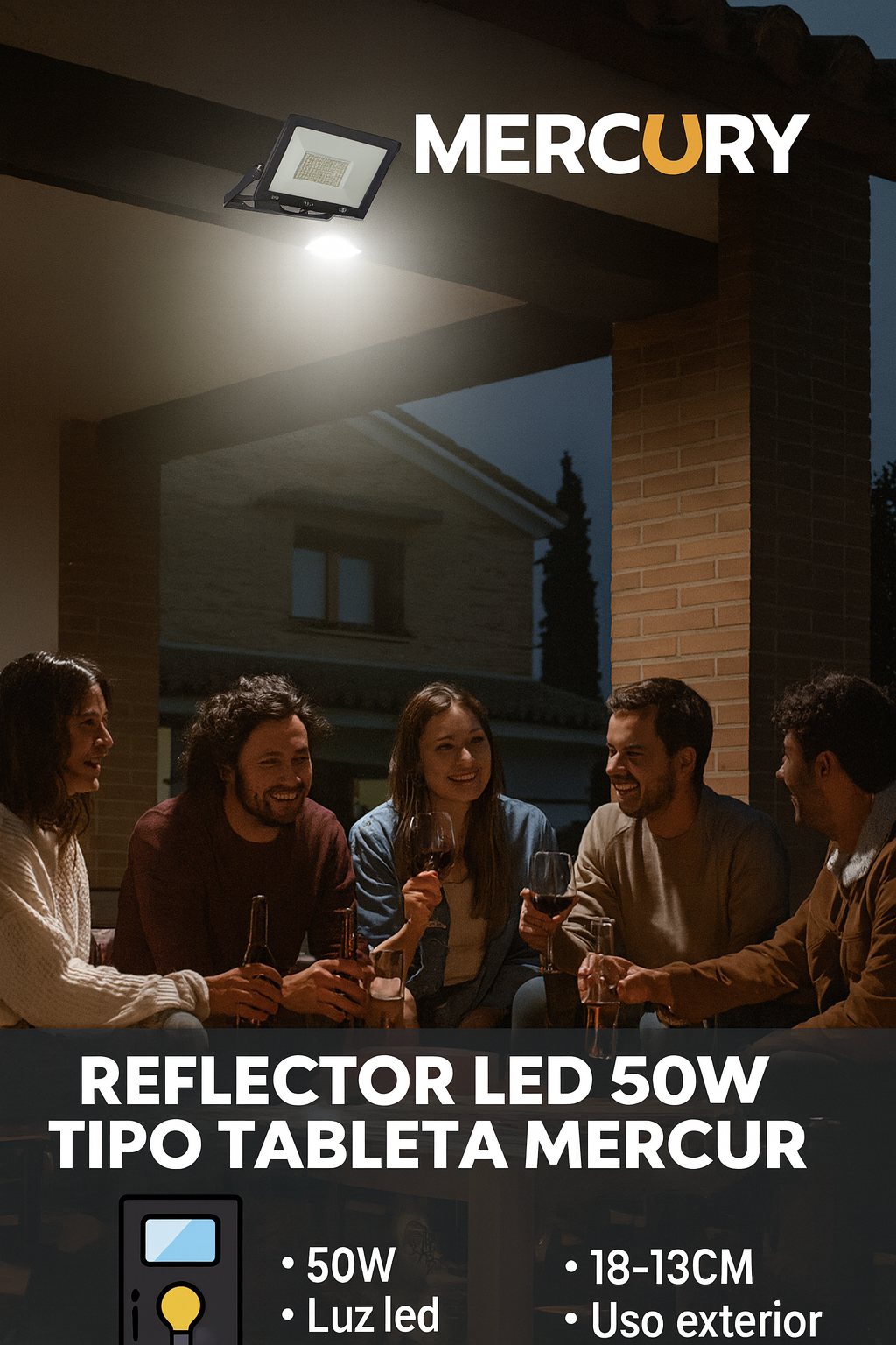 REFLECTOR LED 50W TIPO TABLETA MERCURY