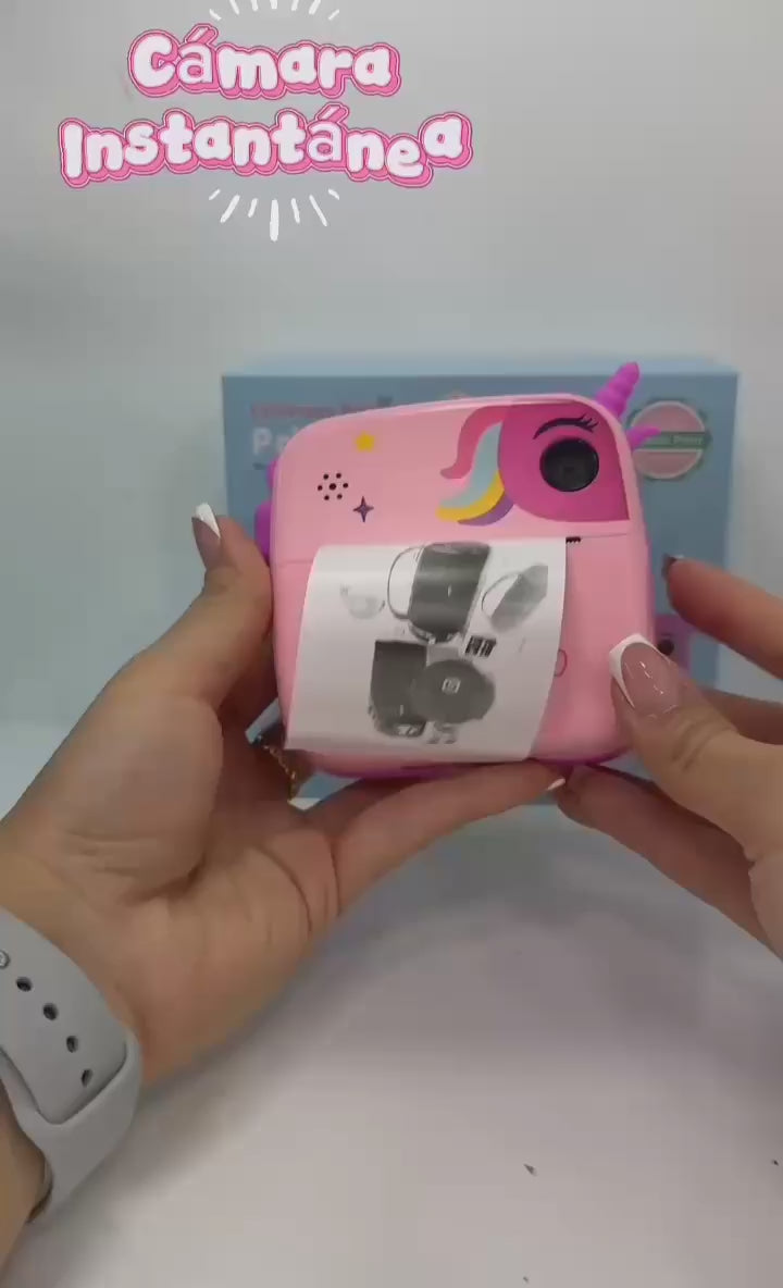 Cámara Digital Instantánea Para Niños - Impresión Térmica Unicornio Rosa HD